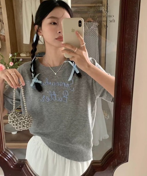 taylorページ Mystrada 刺繍ニット サマーニット LACーVERT tシャツ ロゴ刺繍サマーニット レディース : ZOZOTOWN Yahoo