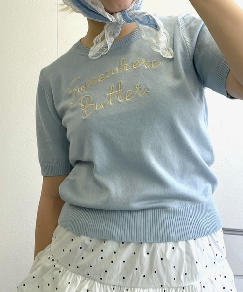taylorページ Mystrada 刺繍ニット サマーニット LACーVERT tシャツ ロゴ刺繍サマーニット レディース : ZOZOTOWN Yahoo