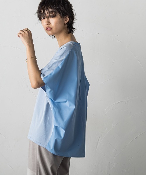 tシャツ 前後ドッキングコクーンプルオーバー「手洗い可能」 レディース