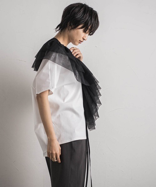 tシャツ 前後ドッキングコクーンプルオーバー「手洗い可能」 レディース MAYSON GREY tシャツ 前後ドッキングコクーンプルオーバー