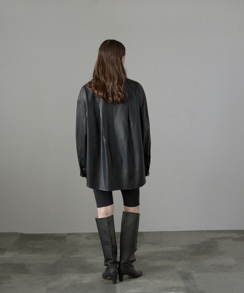 stein（シュタイン）2021SS 21SS FAKE LEATHER DOWN PAT SHIRT