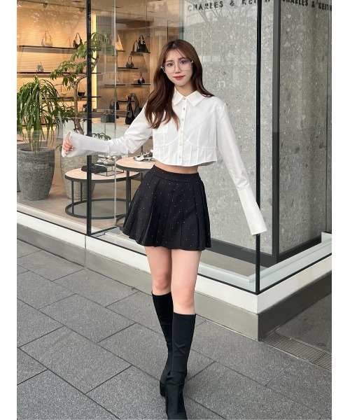 Darich（ダーリッチ） パンツ プリーツラップスタッズショートパンツ