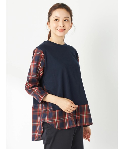 tシャツ 7分ドッキングロング レディース