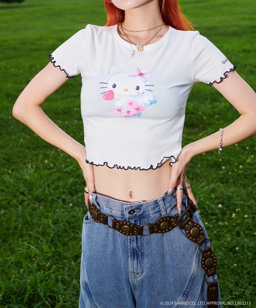 sedacle girl tシャツ 「HELLO KITTY」配色メロウクロップドT