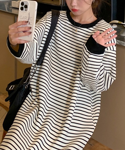 ワンピース ボーダー スウェットワンピース : ZOZOTOWN Yahoo!店