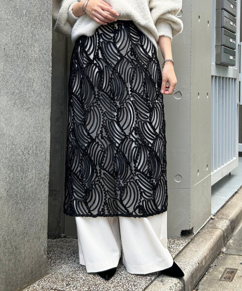 【受注生産品】 espace Jena merveilleux ジャガードラップスカート スカート スカート