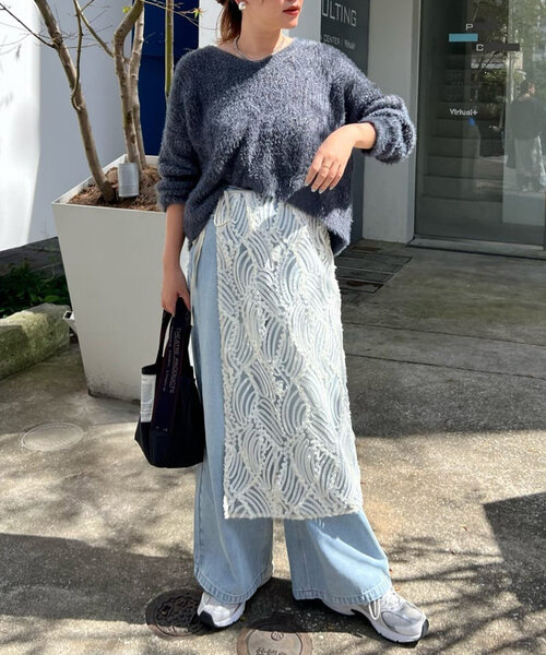 【Jena espace merveilleux】ジャガードラップスカート Jena espace merveilleux スカート ジャガードラップスカート