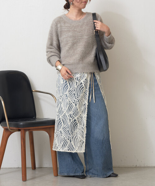 【Jena espace merveilleux】ジャガードラップスカート Jena espace merveilleux スカート ジャガードラップスカート