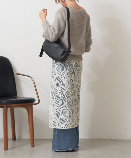 【Jena espace merveilleux】ジャガードラップスカート Jena espace merveilleux スカート ジャガードラップスカート