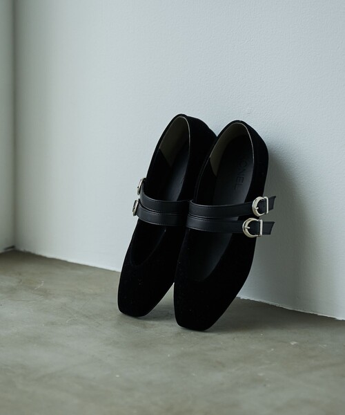 RONEL バレエシューズ パンプス ダブルストラップフラットバレエ