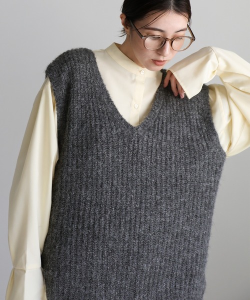 select MOCA（セレクトモカ） ベスト ジレ モヘアタッチオーバーサイズ