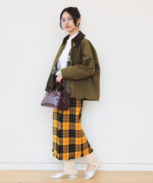スカート ハリスツイード フリンジ スカート 24AW レディース 