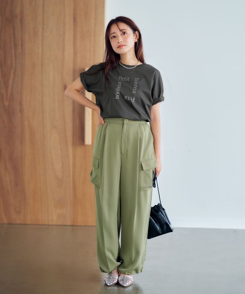 【新品】COHINA　コヒナ　ワークパンツ COHINA（コヒナ） ワイドパンツ パンツ シャイニーツイルワークパンツ