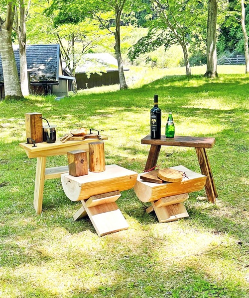 ちゅうまる　国産杉 アイアンレッグのスツール 国産杉 アイアンレッグのスツール Lサイズ ハンドメイド <未来