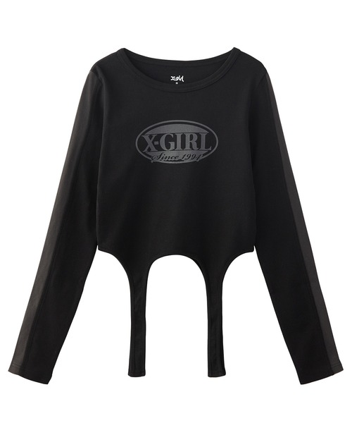 X-girl（エックスガール） tシャツ OVAL LOGO GARTER L/S TOP
