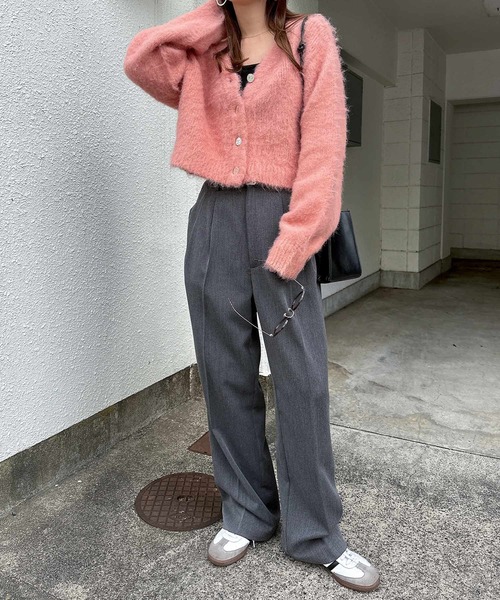 andme（アンドミー） カーディガン 金ボタン2wayショートニット