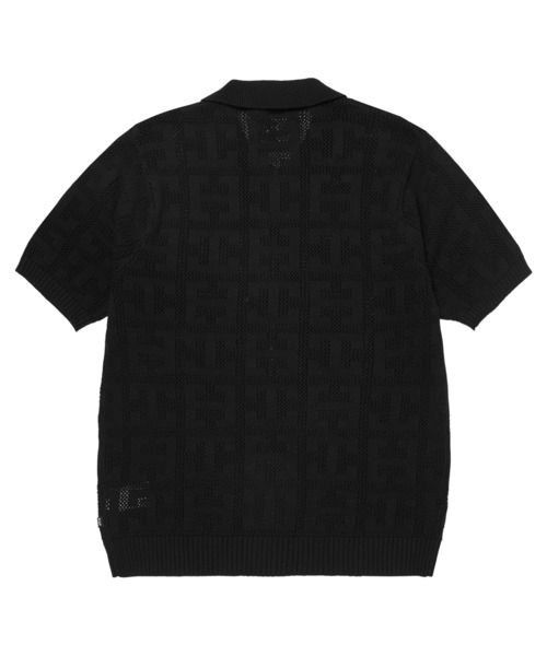 HUF ブラック ニットセーター L サイズ HUF セーター ニット MONOGRAM JACQUARD ZIP SWEATER / ハフ