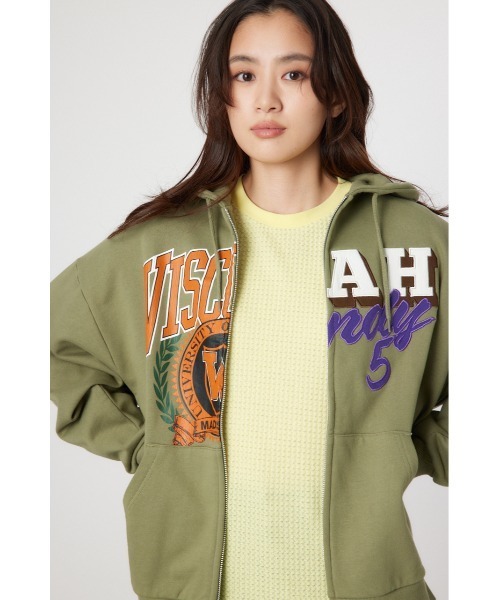 パーカー Custom College ジップパーカー レディース