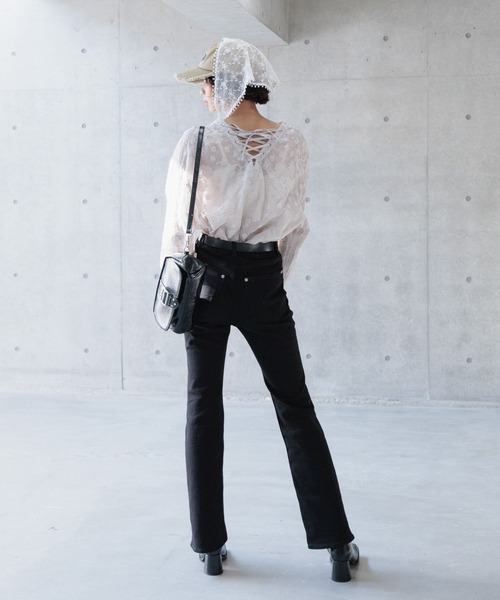 PAGEBOY ブラウス シャツ 2WAYレースアップブラウス レディース