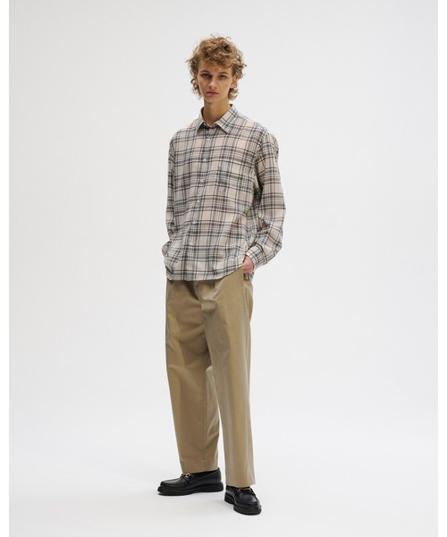 SOPHNET.（ソフネット） シャツ SUMMER WOOL CHECK SHIRT メンズ