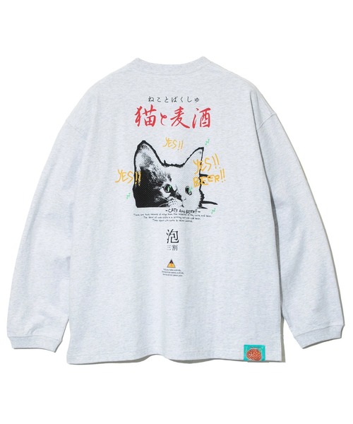 go slow caravan（ゴースローキャラバン） tシャツ メランジェ G/D 猫