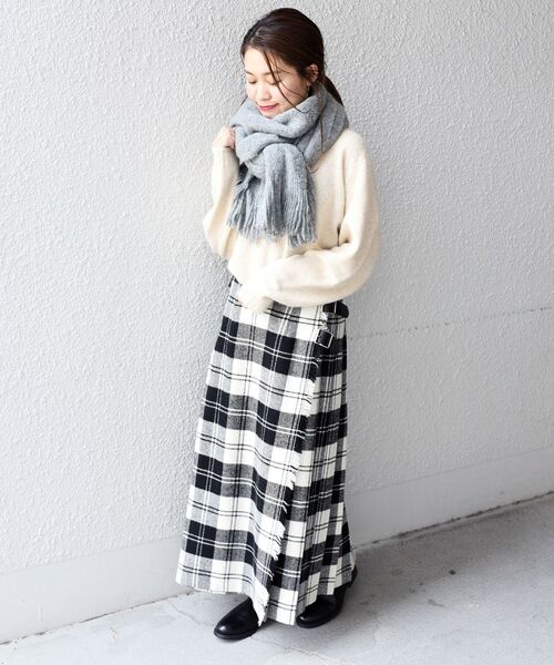 「liflattie ships」 ストール ONE SIZE ライトグレー レディース_画像5