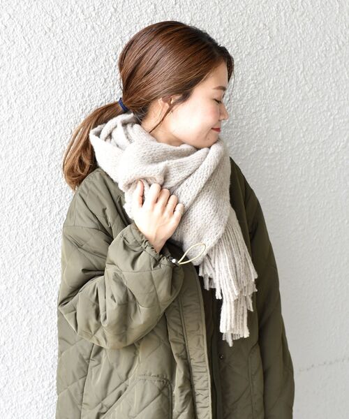 「liflattie ships」 ストール ONE SIZE ライトグレー レディース_画像9