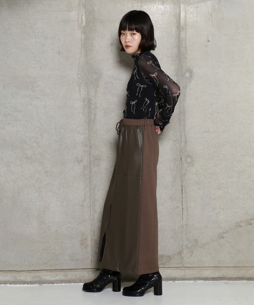 シニヨン　CHIGNON フェイクレザーロングスカート ブラック CHIGNON スカート (CHIGNON)フェイクレザースカート : ZOZOTOWN