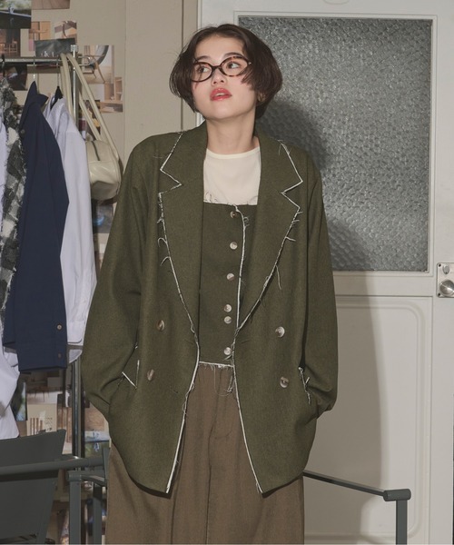 loin nuit ジャケット テーラードジャケット cut off double jacket
