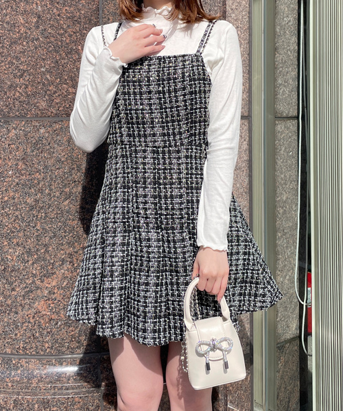 「one way」 キャミソールワンピース FREE ブラック レディース_画像8