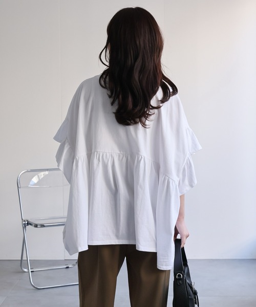 ap retro tシャツ ペプラムフリルTee / フレンチスリーブフリルプル