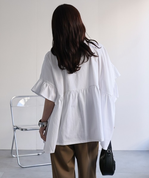 NINEペプラムＴシャツ MOMO】アシメフリルドッキングペプラムTシャツ | prose verse(プロズ