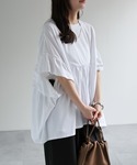 tシャツ 半袖 「体型カバー」ペプラムフリルT...の詳細画像5