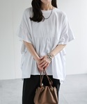 tシャツ 半袖 「体型カバー」ペプラムフリルT...の詳細画像3
