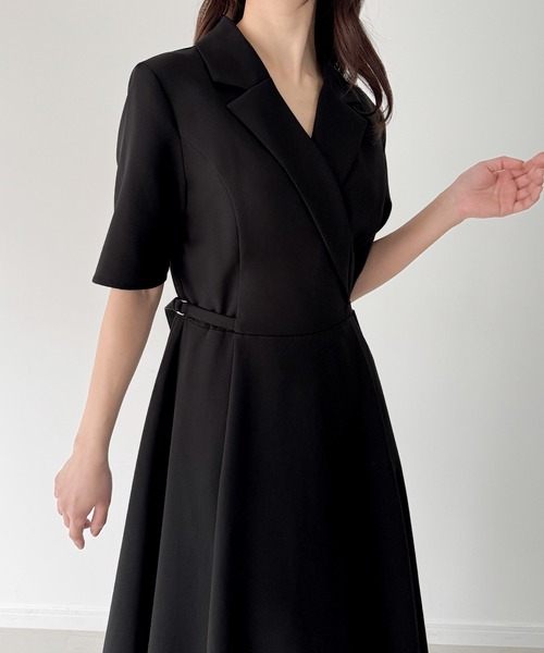 【正規品/美品】テーラードラペルフレアワンピース CELFORD｜テーラードラペルフレアワンピース | Rakuten Fashion