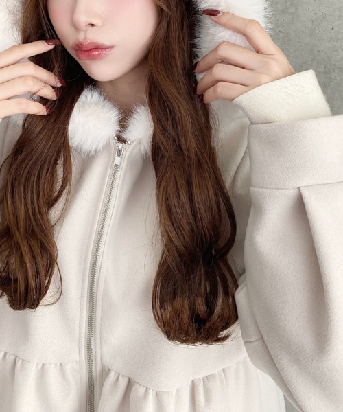 【定価4万】 高見え！ノーカラー フリル ブルゾン ボリュームアウター バルーン libelle more（リベル モア） ブルゾン アウター ダンボールポンチノー