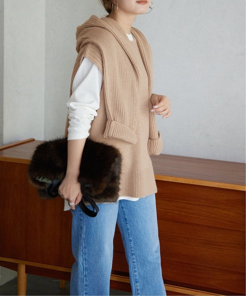 「SLOBE IENA」 ニットアンサンブル - ベージュ レディース_画像6