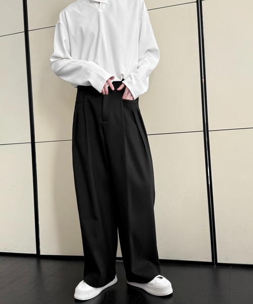 TOBEE スラックス 「Tobee」タックワイドスラックスパンツ メンズ