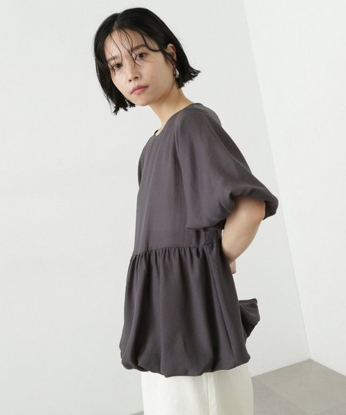 N.Natural Beauty Basic ブラウス シャツ シアーペプラム