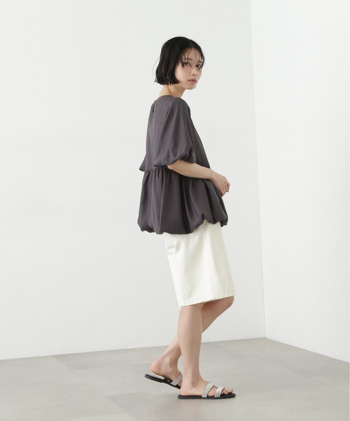 N.Natural Beauty Basic ブラウス シャツ シアーペプラム