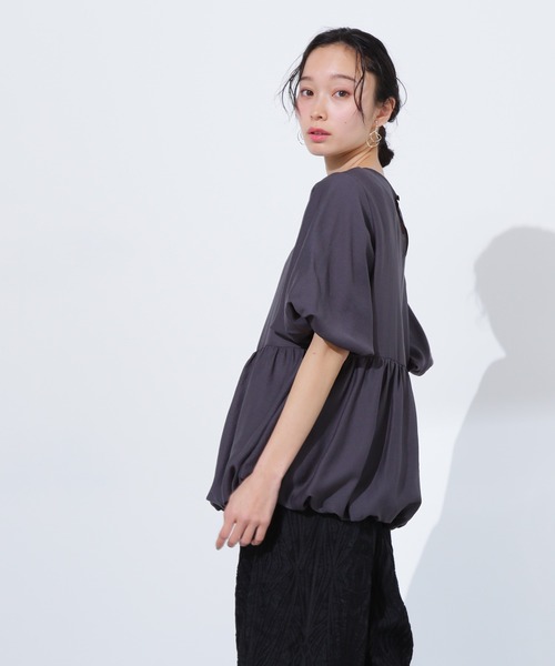 N.Natural Beauty Basic ブラウス シャツ シアーペプラム