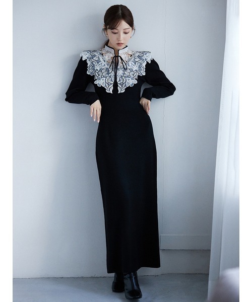 SNIDEL ワンピース SNIDEL（スナイデル）の「Sustainableスクエアカラーニットワンピース