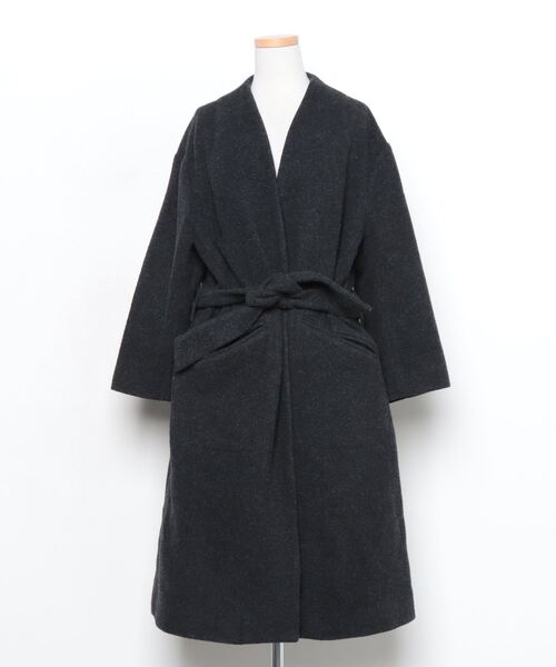 IENA（イエナ） ノーカラーコート 36 グレー レディース : ZOZOTOWN