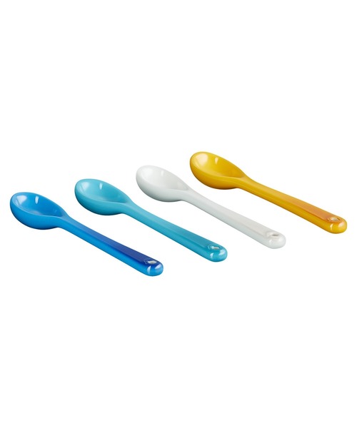 ♡ルクルーゼ　リビエラコレクション　プレート　スプーン　アズールブルー　メレンゲ Le Creuset（ル・クルーゼ） カトラリー スプーン (4本入り) リビエラ