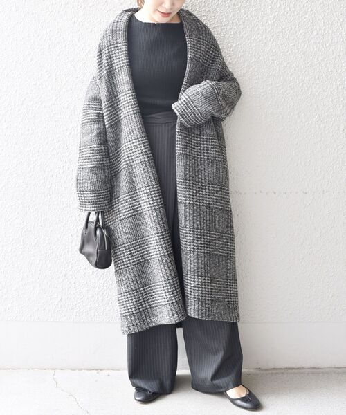 SHIPS（シップス） ノーカラーコート ONE SIZE チャコールグレー