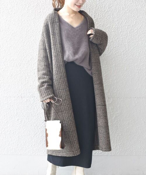 SHIPS（シップス） ノーカラーコート ONE SIZE チャコールグレー