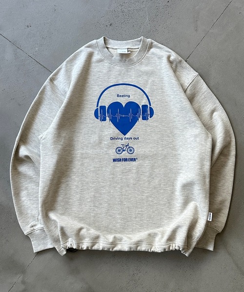 WISH FOR EVER スウェット メンズ レディース WISH FOR EVER トレーナー スウェット DRAW CODE PHONTO