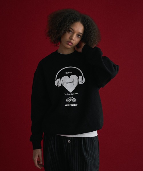 WISH FOR EVER 「WISH EVER」 スウェットカットソー MEDIUM