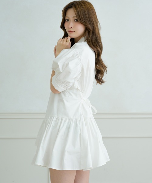 Ambre Neige チュニック asymmetry tiered short sleeve tunic