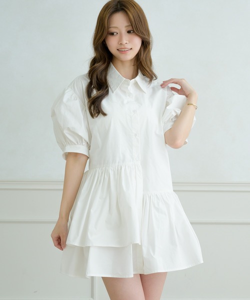 ミリさま専用♡conges payes♡綿麻ボーダーチュニック♡美品♪ Ambre Neige チュニック asymmetry tiered short sleeve tunic